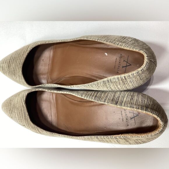 Aquatalia Phoebe Nubuck Suede Block Heel Pumps – Tan Brown Striped, Size 9.5 - Picture 10 of 15